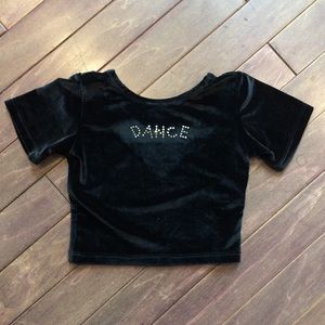 Velvet Rhinestone Dance Crop Top
